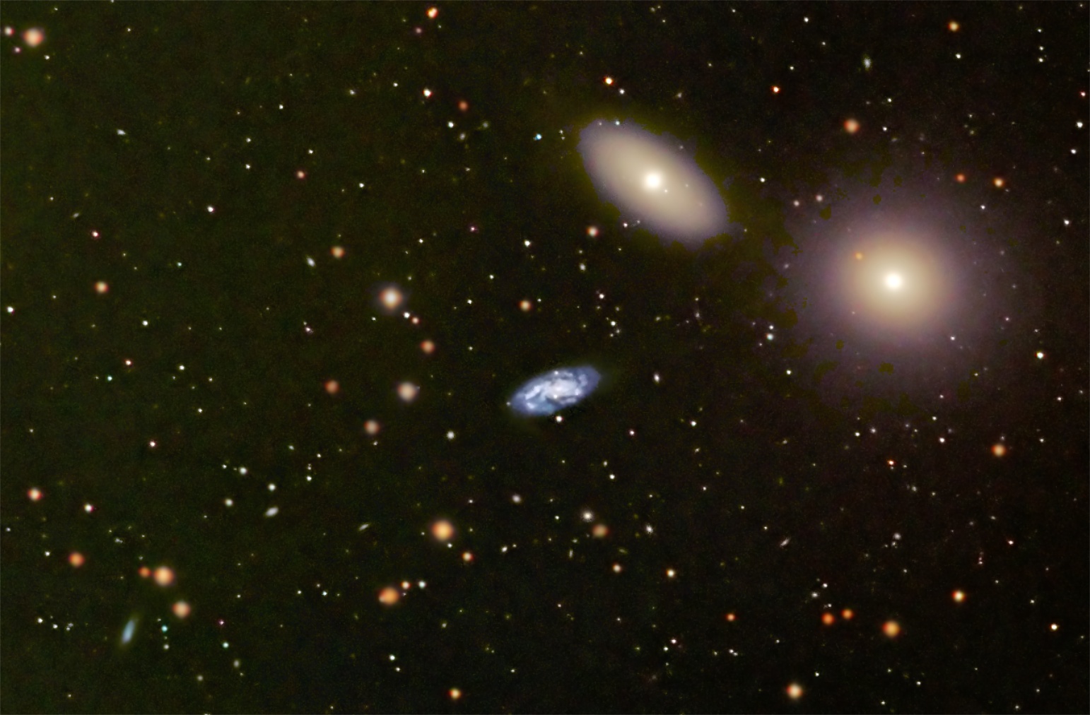 M105 and many other galaxies