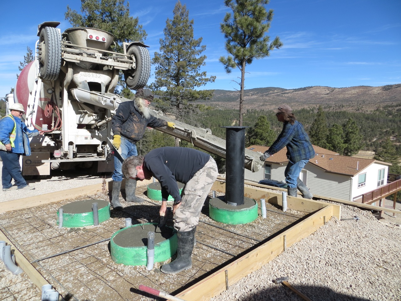 Concrete slab pour